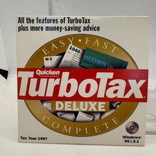 Quicken TurboTax Deluxe Complete Tax Year 1997 Windows 95 3.1 Vintage Software picture