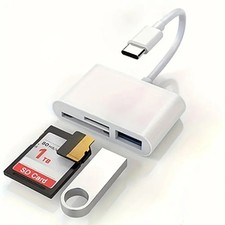 USB C to SD Card Reader, 3-in-1 Hub Converter, Micro SD TF Memory Type-C Adapter picture