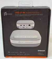j5create USB-C 4K Speakerphone Docking Station Gray JCDS335 - BRAND NEW picture