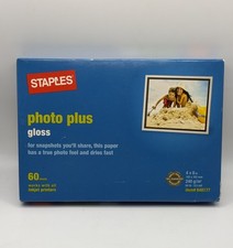 Staples Photo Plus Gloss Inkjet Photo Paper 60 sheets 4x6 # 648177 - Ships Free picture