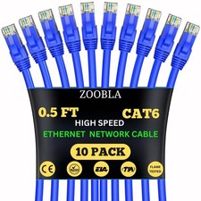 Cat6 UTP 100% Pure Copper Patch Cord, Ethernet LAN Cable Pass Fluke Test (0.5ft picture