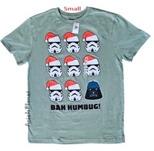 Disney Parks Star Wars Vader Stormtrooper Bah HumBug Christmas T-Shirt - Small picture