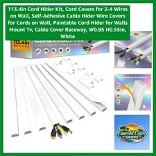 113.4in Self-Adhesive Cord Hider Kit - Effortless Cable Management in White picture
