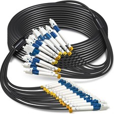 30 Meters 12 Core Industrial TPU LC to LC Outdoor Armored Fiber Optic Cable, ... picture