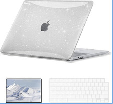 EooCoo Clear Glitter Hard Shell Case Water-Resistant for MacBook Air 13.6