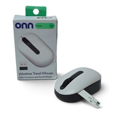 ONN Wireless Travel Mouse – Compact 1600 DPI – 2.4GHz – Black/White picture