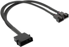 2 Pack 4-Pin Molex (Actual 2-Pin) to 2 X 3 Pin / 4 Pin PMW 12V PC Case Fan Power picture
