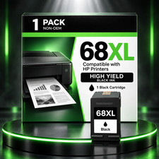 68XL 1 Pack Black Ink Cartridge Compatible with HP Envy 6555e 6552e 6155e picture