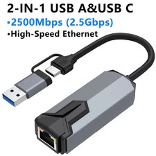 2.5G USB/Type C To RJ45 LAN Ethernet Adapter 2500Mbps USB 3.0 Network Card New picture