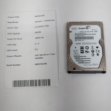 Internal Laptop HDD 500GB Seagate Momentus 7200RPM 2.5