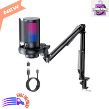 Gaming USB Microphone with Boom Arm & RGB Light for Podcasting & Streaming  picture