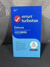 TurboTax Deluxe Desktop 2025 Federal & State Tax Return Product Key Card NEW picture