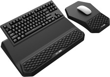 3-In-1 Ergonomic Keyboard Stand with Wrist Rest & Mouse Pad Set, Black picture