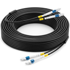 164Ft (50 Meters) Fiber LC to LC Outdoor Armored Fiber Optic Internet Cable with picture