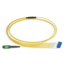 Fiber Optic Fanout 8 Fibers Singlemode OS2 MPO APC Female To LC/PC Transceivers picture