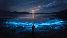 Landscape aenami painting art night Custom Gaming Mat Desk picture