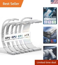 High-Performance 16AWG PSU Extension Cables with Organizational Combs - 6 Count picture