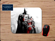 BATMAN & HARLEY QUINN ARKHAM CITY CUSTOM MOUSE PAD DESK MAT VIRTUAL HOME SCHOOL picture