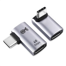 Silkland USB C 90 Degree Adapter 2 Pack 240W 40Gbps 8K Thunderbolt 4 for Steam D picture