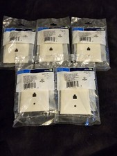 (5 Pack) Leviton Lt Almond Midway 4-Wire Modular Telephone Coax Jack Wall Plate picture