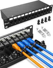 12 Port Keystone Patch Panel CAT6 (EC Listed) for Rackmount 1U10 Inch Network Pa picture