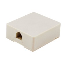 Surface Mount Jack RJ11 Keyed 6P4C Screw Terminal Grey White picture