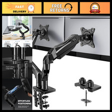 Adjustable Dual Monitor Stand - Full Motion Desk Mount for 13-32