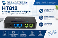 Grandstream HT812 2-Port FXS VoIP ATA Gateway Gigabit SIP Analog Telephone. picture