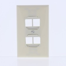 Leviton 41087-4A Almond 1-Gang Flush Snap-In 4-Port Duplex Style 106 Insert picture