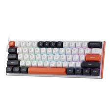 White/Orange Red Dragon Kumara K683 M61 Wired Mechanical Gaming Keyboard LED picture