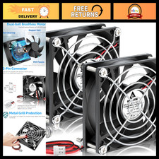 80mm Brushless DC Cooling Fan 24V, 2-Pin, 2-Pack, Quiet & Efficient for PC/DIY picture