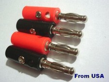 20 x 4mm Black & Red Banana Speaker Screw Audio Cable Wire Plugs Connector USA  picture