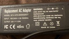 Replacement AC adapter Input 100–240 V Output 20 V picture