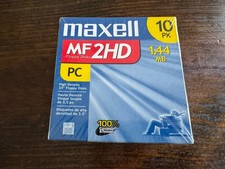 ✅Maxell ✅MF 2HD 1.44 MB PC ✅3.5 Inch High Density Floppy Disks ✅New Sealed 10 Pk picture