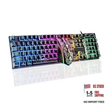 Wired Crack Rainbow Gaming Keyboard and Mouse Combo, 104 Crack black combo picture