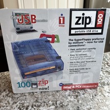 NEW Sealed Iomega Zip 100 Portable USB Drive External Mac PC Windows 98 Vintage picture
