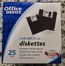 3.5 Inch Diskettes Office DEPOT 1.44 MB - 24 Pack Floppy Disk picture