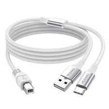 2in1 USB C to USB B Printer Cable 5FT/1.5M with USB Printer Cable USB A-Male ... picture