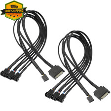 SATA to 3/4 Pin PWM Fan Adapter Splitter Hub for 12V Desktop Case Fans 2Pc picture
