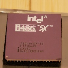 Vintage Intel 486 SX 33 MHz A80486SX-33 SX680 CPU Tested & Working picture