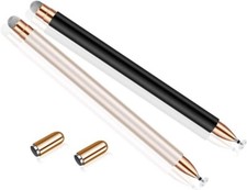 2-in-1 Stylus Pens for Touch Screens, Dual Tips Universal Black Silver picture