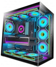 H1  PC Case, Pre-Installed 7 Infinity Mirror PWM ARGB Fans, ATX Mid Tower picture