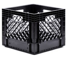 Storage Bin 16 Quart Stackable Heavy Duty Plastic Black MC16-S2 JEZERO Crate picture