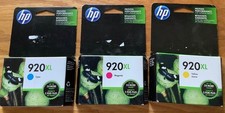 Lot 3 Genuine HP 920XL hi capacity ink cartridges yellow-cyan-magenta,  picture