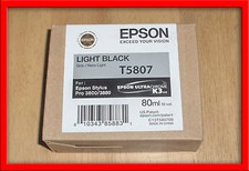 T5807 Genuine Epson Pro 3800 3880 Light Black Ink T580700 w/exp 11-2026 picture