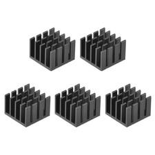 14x14x10mm Thermal Sticky Aluminum Heatsink Electronic Radiators Black 5 Pcs picture