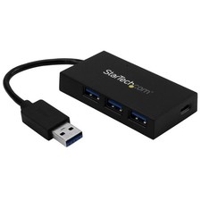 4 Port USB Hub - 3.0 - A to 3x A and 3 x USB-A, 1 x USB-C, Black picture