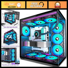 ATX Mid-Tower Gaming PC Case with 7 PWM ARGB Fans, 270° Panoramic Glass, Type-C picture