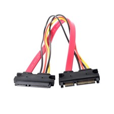 SATA 7+15 Pin Extension Cable Male to Female for PC SSD HDD Data and Power picture