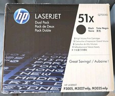 HP 51X Dual-Pack Black Cartridge Q7551XD Genuine OEM NEW picture